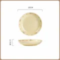 Cute cream ceramic deep plate with floral heart pattern 18cm tableware for home kitchen use - 7 Inch Plate