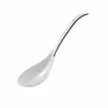 White ceramic soup spoon large size elegant tableware for home kitchen dining use 22.5cm - Black Line Large Soup Ladle