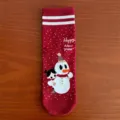 Christmas cotton socks for women, red mid-tube winter socks with cute snowman pattern. - Snowman Girl