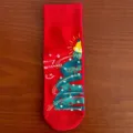 Christmas cotton socks for women, cute tree pattern mid-tube casual hosiery item. - Christmas Tree