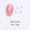 Silberne Stern Nagel Charms mit Strass, 3D Legierung Stern Nagelkunst Dekorationen. - Sternenstrahl Legierung Charm (B428)