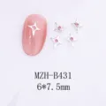 Silberne Stern Strass Nagelanhänger 3D Legierung glitzernde Maniküre Zubehör für DIY Nägel - Sternenstrahl Legierung Charm (B431)