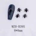 Dunkle gotische Spinnen Nagel Strasssteine Legierung schwarzer Kristall 8x8mm fuer DIY Manikuere. - Schwarze Strass Spinne Stil (B395)