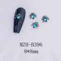 Gotische Spinne Nagelkunst Strass Legierung Charms 8x8mm dunkler Stil glänzendes Nagelzubehör - Blaue Strass Spinne Stil (B396)