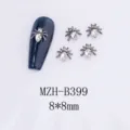 Retro dunkle Gothic Spinne Nagelkunst Anhänger Legierung Strass 8x8mm Maniküre Zubehör - Weiße Strass Spinne Stil (B399)