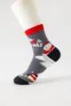 Chaussettes mi-hautes de Noël pour femmes, chaussettes décontractées grises avec bonhomme de neige. - Chaussettes Nues (Sans Étiquette) / Style 1