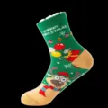 Christmas cartoon cotton socks mid-tube cute deer cozy autumn winter casual hosiery - One Size / A-3