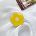 Cute yellow flower phone grip resin pop socket retractable mobile phone holder bracket stand - Yellow Floral