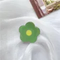 Green flower phone grip collapsible resin stand cute mobile phone holder stand aesthetic design - Green Floral