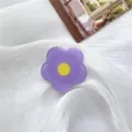 Purple floral phone grip resin collapsible stand cute aesthetic mobile phone holder accessory - Purple Floral