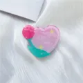 Cute tulip heart epoxy phone grip, creative retractable mobile phone holder stand. - M70 Tulip