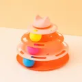 Multi-layer plastic cat toy track with rolling balls for interactive indoor pet play exercise - Small Upgraded Version / Pink