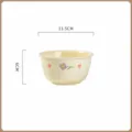 Cream ceramic rice bowl 4.5 inch 300ml cute floral pattern tableware for daily kitchen use - 4.5-inch Rice Bowl