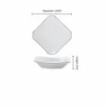 White ceramic square plate 8.5 inch modern minimalist porcelain dinner plate for dining table - Black Line 8.5-Inch Square Plate