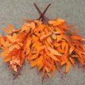 Orange artificial eucalyptus leaves stems fake plant foliage for wedding decor - Willow Handle No. 2 Autumn Orange