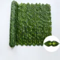 Artificial green leaf fence privacy screen decorative plant ivy roll for balcony garden 1x3m - 0.5m*0.5m / Color Printed Green Perilla Fence