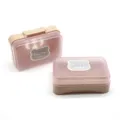 Einfache Klapp-Seifenschale mit Ablaufloch, Haushalts-Badezimmer-Aufbewahrungsbox mit Deckel - Rosa