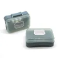 Minimalistischer Klappdeckel Seifenhalter Ablauf Seifendose grau transparente Kunststoff Seifenbox - Blau