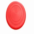 Durable soft rubber dog flying disc for outdoor lawn interactive training and fun play. - Red