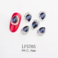 Tear drop AB rhinestone nail charms flatback alloy luxury crystal diamonds for nail art decoration. - 5705