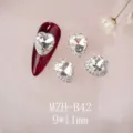 K9 Strass Herz Nagelanhänger 9x11mm kristallklar Legierung Rückseite DIY Nailart Zubehör - Hohles Herz Stil (MZH-B42)