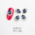 Rhinestone nail charms teardrop blue crystal alloy flatback sparkling luxury manicure art decorations - 5711