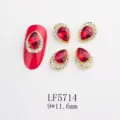 Teardrop red rhinestone nail charms alloy crystal luxury 3D nail art decorations 9x11.6mm - 5714