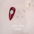 Silberne Herz Strass Nagelkunst Charms 5x8mm Legierung Kristall DIY Maniküre Zubehör - Mini Tränenform Herz Stil (MZH-B49)