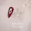 K9 Kristall Nagelkunst Strass Herz Tropfen Legierung Anhänger 7x12,5mm Maniküre Zubehör - Schlankes Tränenform Herz Stil (MZH-B50)