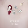 K9 Kristall Nagelkunst Strasssteine Tropfen Legierung Pendants 8x13mm DIY Zubehoer - Blumenbasis Tränenform Stil (MZH-B53)