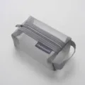 Sac de Rangement en Maille Nylon Grise, Organisateur de Cosmétiques Carré avec Fermeture - Petit Carré Gris