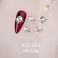 Silberne Legierung Stern Nagel Strass 9x10mm glänzende Kristall Anhänger für DIY Nagelkunst - Sonnenstrahl Stil (MZH-B55)