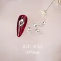 K9 Kristall Herz Nagelkunst Strasssteine klar weisse Legierung Zubehoer fuer DIY Manikueren - Filigranes Herz Tränenform Stil (MZH-B56)