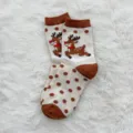 Katoenen damessokken met schattig rendier kerst patroon, warme wintersokken voor gezellige dagen. - Eland