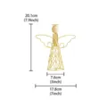 Gold wire wooden angel figurine desktop ornament modern line art home decor crafts - M
