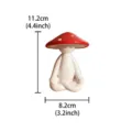 Meditating mushroom figurine resin home decor zen desktop ornament cute gift display - L / Red