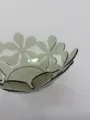 Grey transparent petal fruit bowl, modern home living room snack storage tray and decor - Lime Green