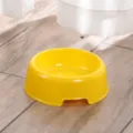 Yellow plastic pet bowl, durable anti-overturn feeding water bowl for cats and dogs. - Yellow