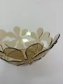 Transparent flower fruit bowl for living room snack storage, creative luxury home decor item. - Bright Orange