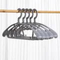 Grey wide shoulder coat hangers with 360-degree rotating hooks, non-slip home closet organizer. - 10 Pieces Pack / Gray
