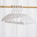 White wide shoulder clothes hangers with 360-degree rotatable hooks for coats and drying. - 10 Pieces Pack / White