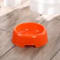 Orange plastic pet bowl candy color anti overturn cat and dog feeding bowl for daily use. - Orange