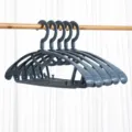Wide shoulder plastic clothes hanger with 360 degree rotatable hook in dark blue color variant. - 10 Pieces Pack / Sapphire Blue