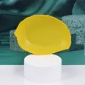 Yellow Leaf Shaped Plastic Dish Snack Tray for Daily Home Use Desktop Decor - Yellow
