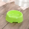 Plastic pet bowl for cats and dogs, durable green feeding dish with non-slip base design. - Green