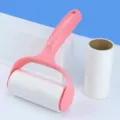 Rouleau anti-peluches ergonomique rose avec recharge de papier collant pour vêtements et poils. - Poignée + 1 rouleau de papier 40 feuilles