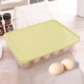 Plastic covered egg storage box for refrigerator 24 grid household kitchen food crisper container - 24 Grids / Beige