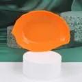 Orange leaf-shaped plastic fruit plate snack dish minimalist candy tray variant view - Orange