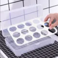 Stackable 15-grid plastic egg storage box with lid, kitchen refrigerator container holder. - 15 Grids / White