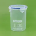 Transparent plastic sealed jar 1000ml food storage container with locking lid for kitchen pantry. - 1000ML / Bag Packaging